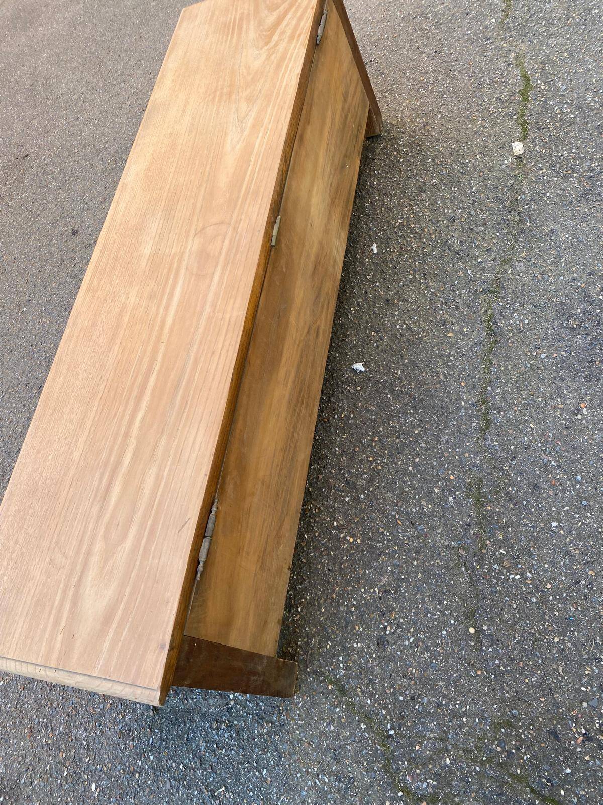 Banc coffre breton du 19ème siècle rénové en chêne massif 155cm