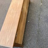Banc coffre breton du 19ème siècle rénové en chêne massif 155cm