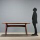 Vintage table in exotic wood and glass, Italian design, 1950s-1960s.