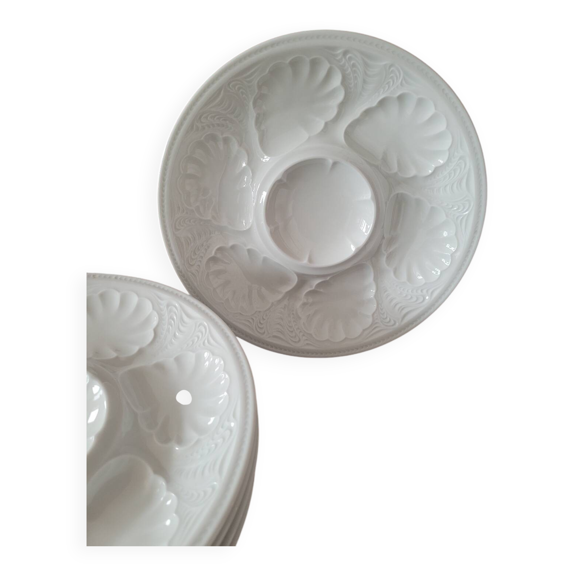 6 Limoges oyster plates