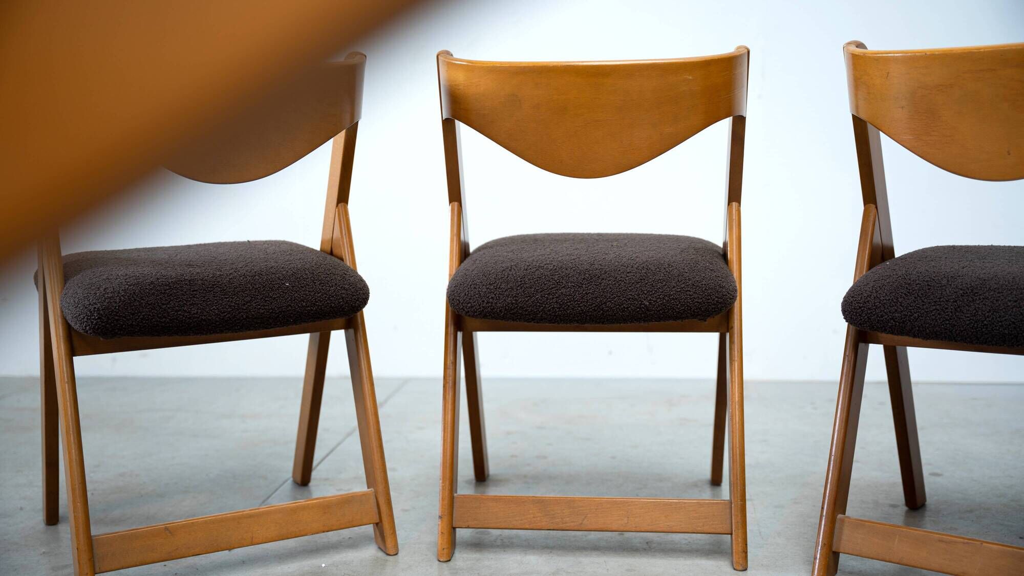 Set of five Italian dining chairs in the manner of Willy Rizzo