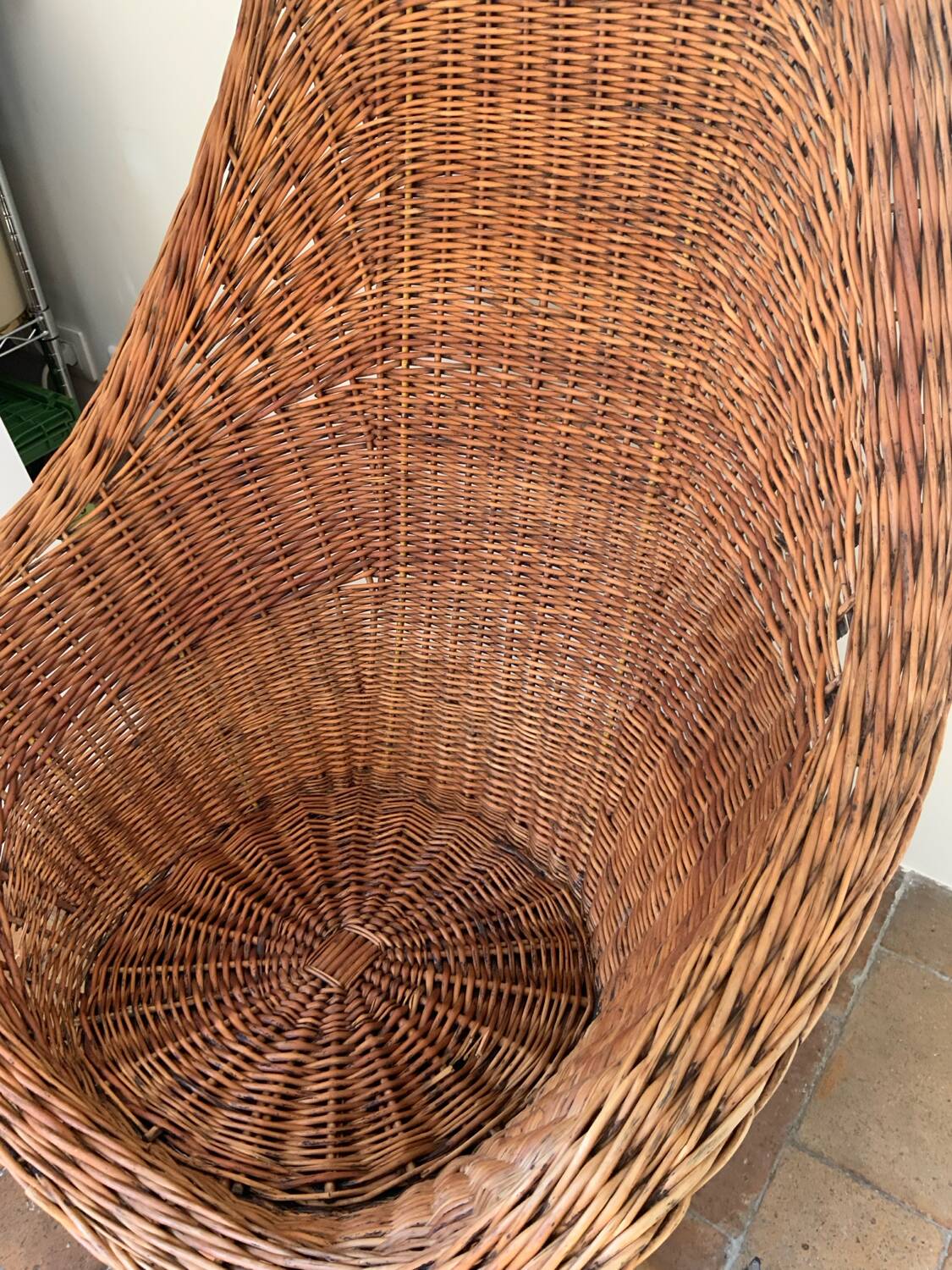 Mid-century wicker armchair