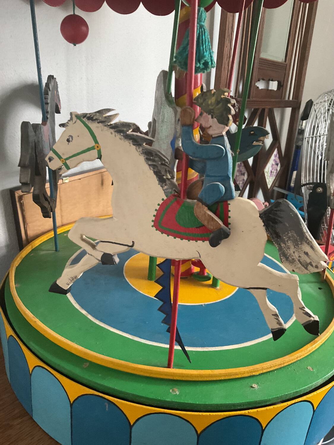Rare vintage wooden carousel