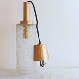 Carl fagerlund style cylindrical textured glass pendant light