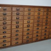 Antique French oak filing / apothecary cabinet by Chouanard, ca 1910
