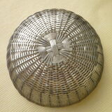 Weaving silver metal wire basket or basket