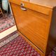 Vintage design low filing cabinet with curtain from the 50s/60s.