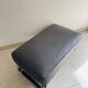 Large Roche Bobois leather pouf in gray color