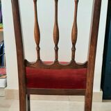 Chaise enfant bois massif et velours rouge
