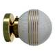 Vintage glass globe wall or ceiling light in white and gold from Clichy.