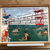 Poster scene of life - the pool - at the hairdresser - rossignol