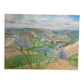 Paysage  printanière, Puy de Dôme, signé Maurice Bouillot, 1972