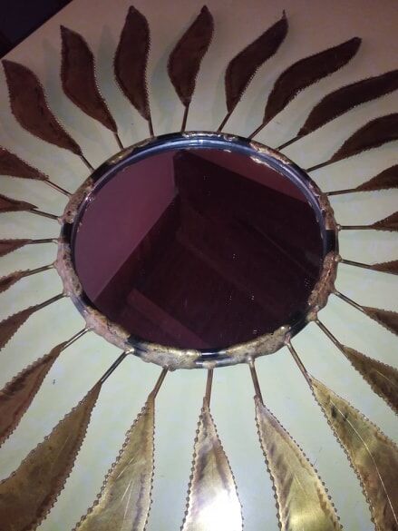 Mirror flower in brass 1970 62cm