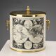 Vintage brass and fabric ice bucket, Italy, 1970s.