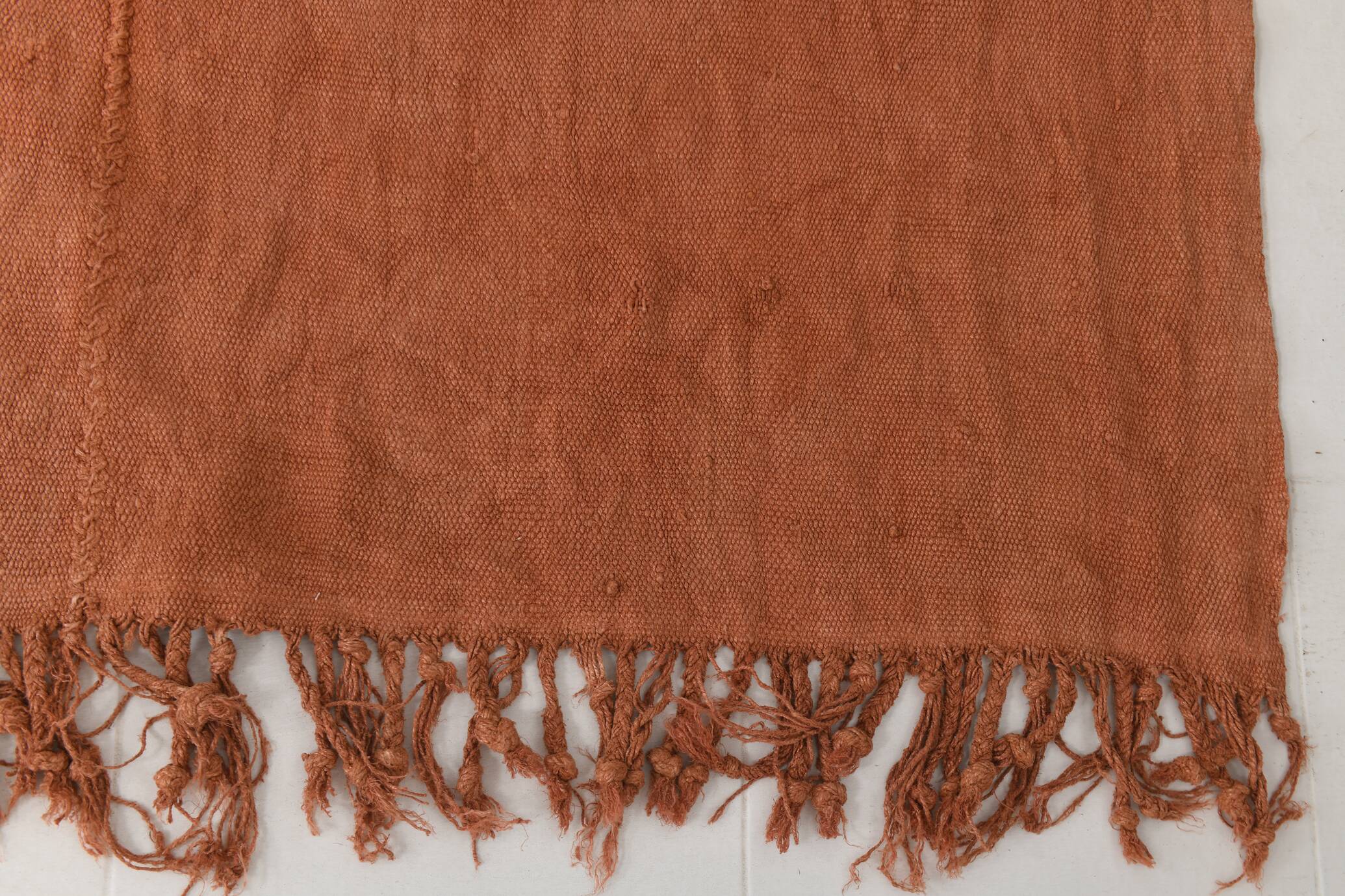 5x7 Terracotta & Brunt Orange Vintage Kilim Rug, 167x210Cm