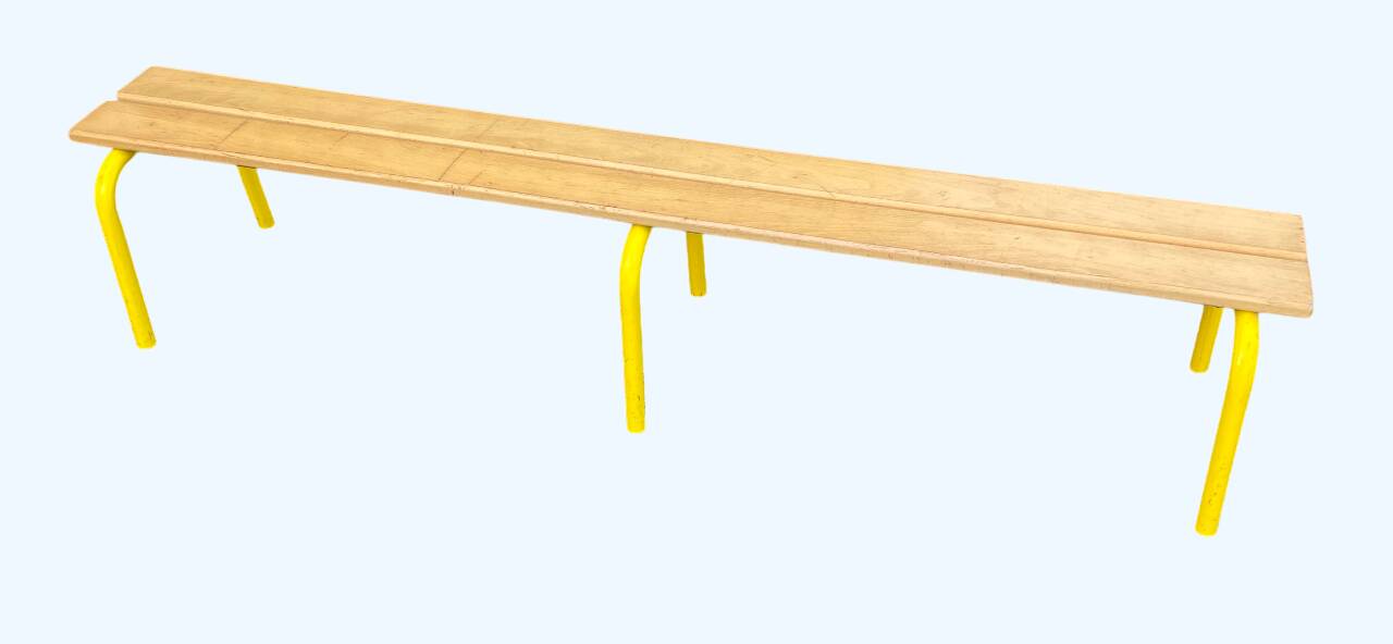 Metal and wood school bench school bench length 160 cm
