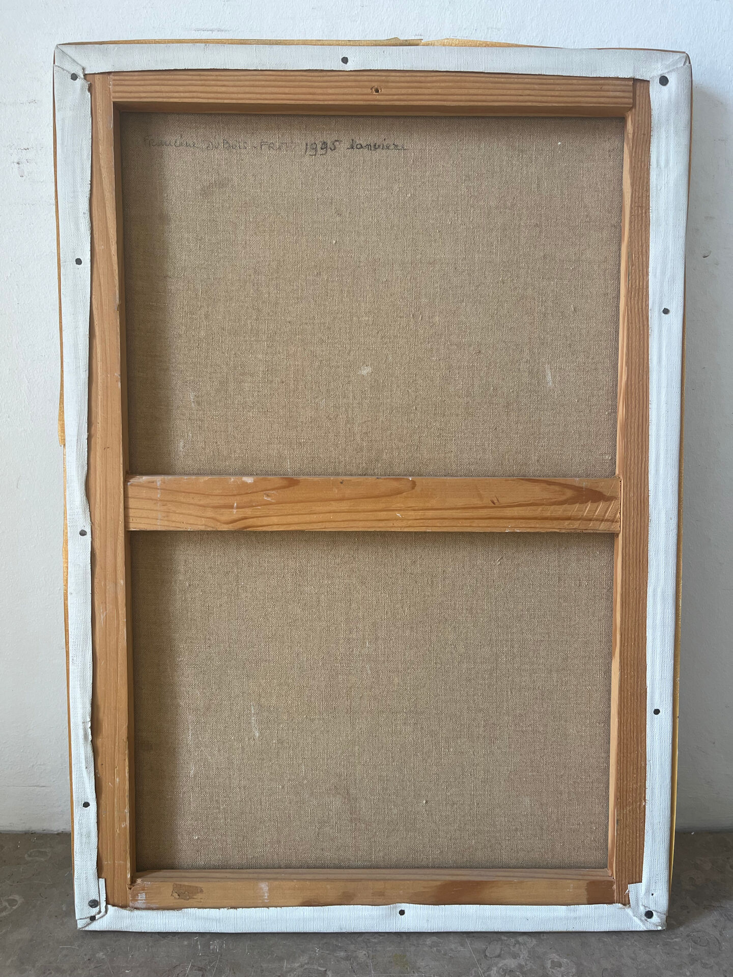 Géométrie du jardin intérieur, huile sur toile signé