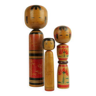 Lot de 3 kokeshi( grande taille )