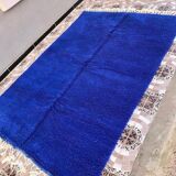 Majorelle blue pure wool rug, size 150 x 250 cm