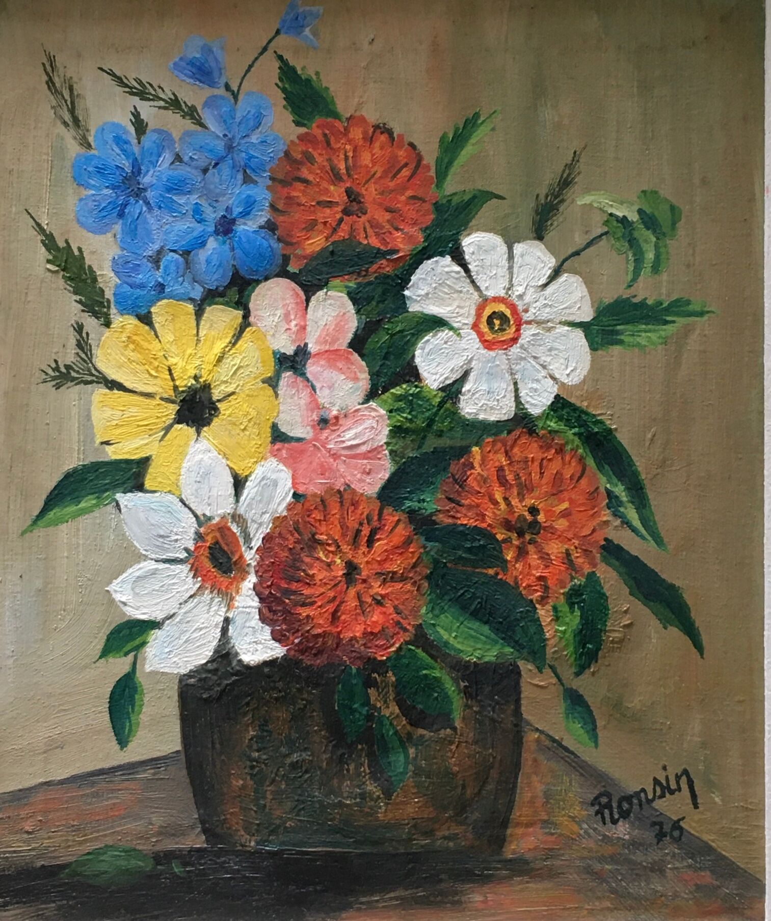 Naïve bouquet painting