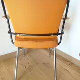 Two-matirere armchair with its footrest