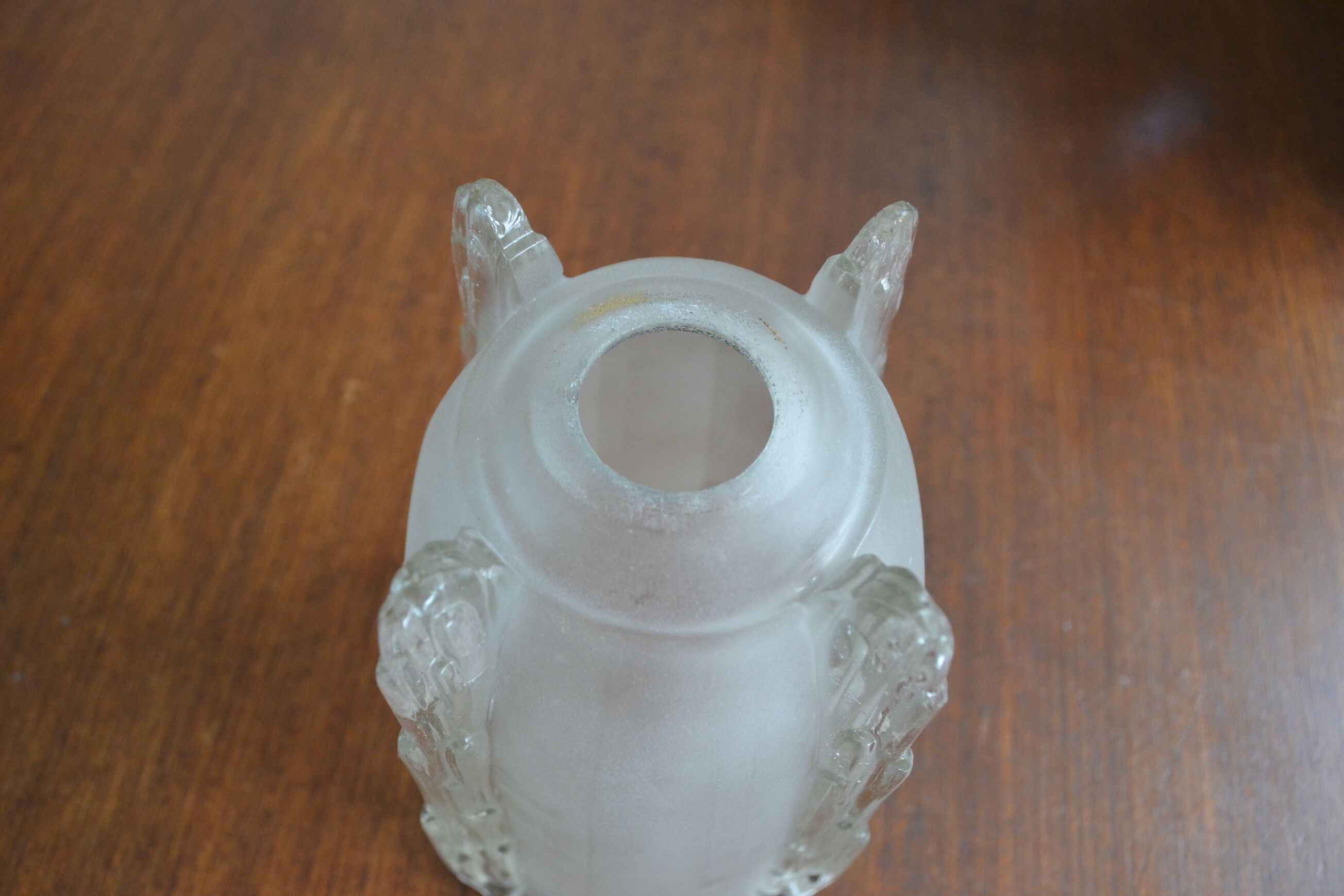 Tulipe art déco verre opalescent de EJC Ezan modèle stalactites