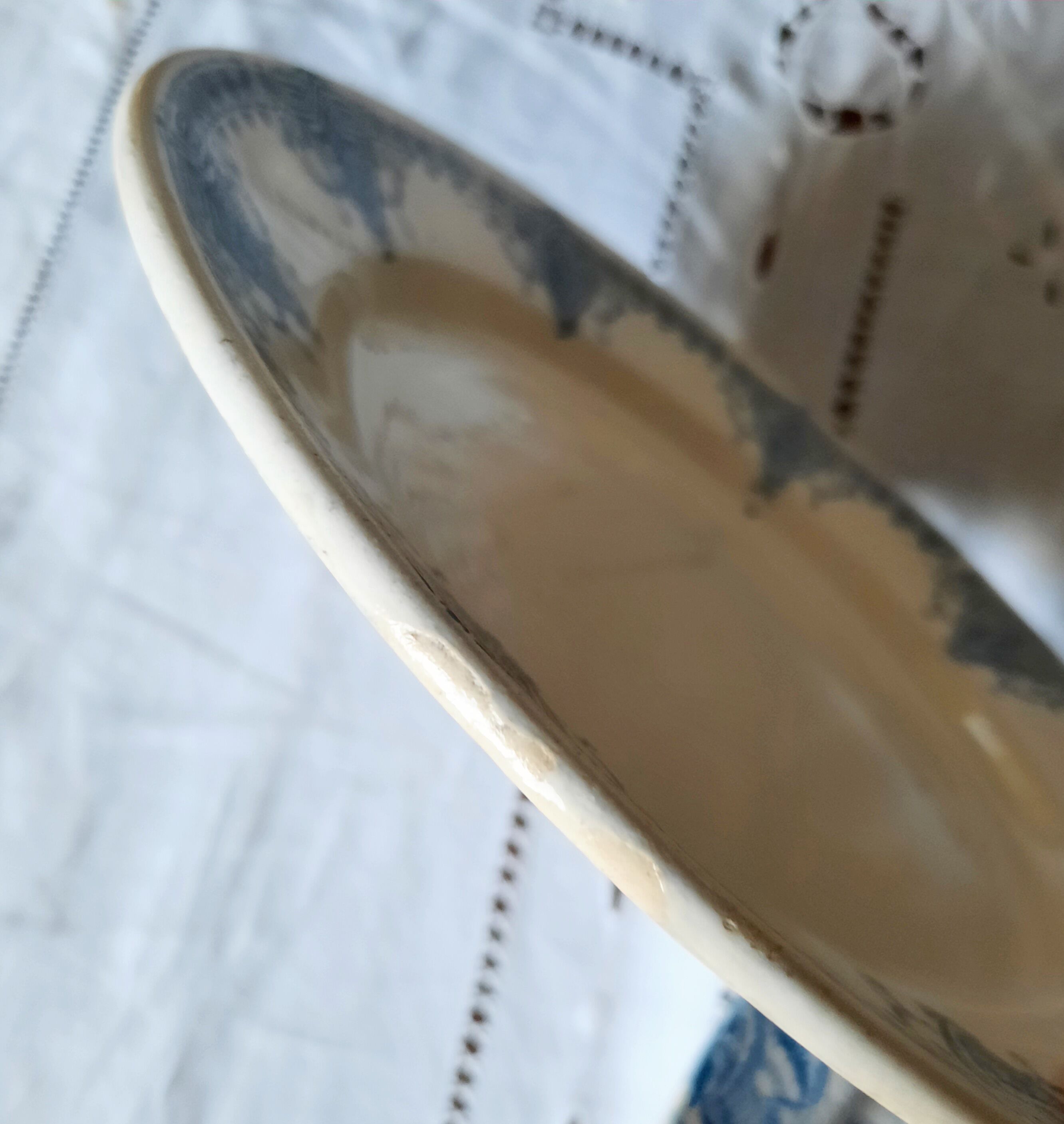 Old flat plates mismatched in earthenware