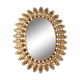 Oval sun mirror in vintage gilded brass 1960