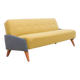 1950s streamline design sofa bed – Light yellow & grey mottled