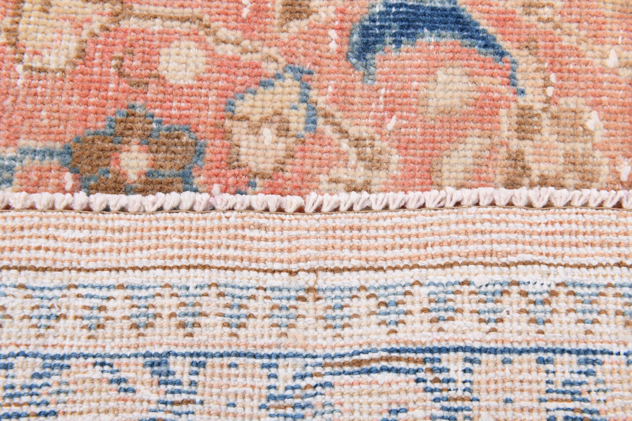 Tapis persan classique rose et bleu 9x12, 280x382 cm