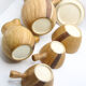 Coffee service in earthenware imitation olive wood by Grandjean Jourdan in Vallauris