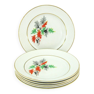 6 assiettes plates loups