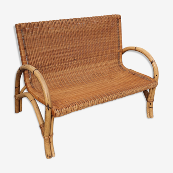Rattan bench from 1960/70