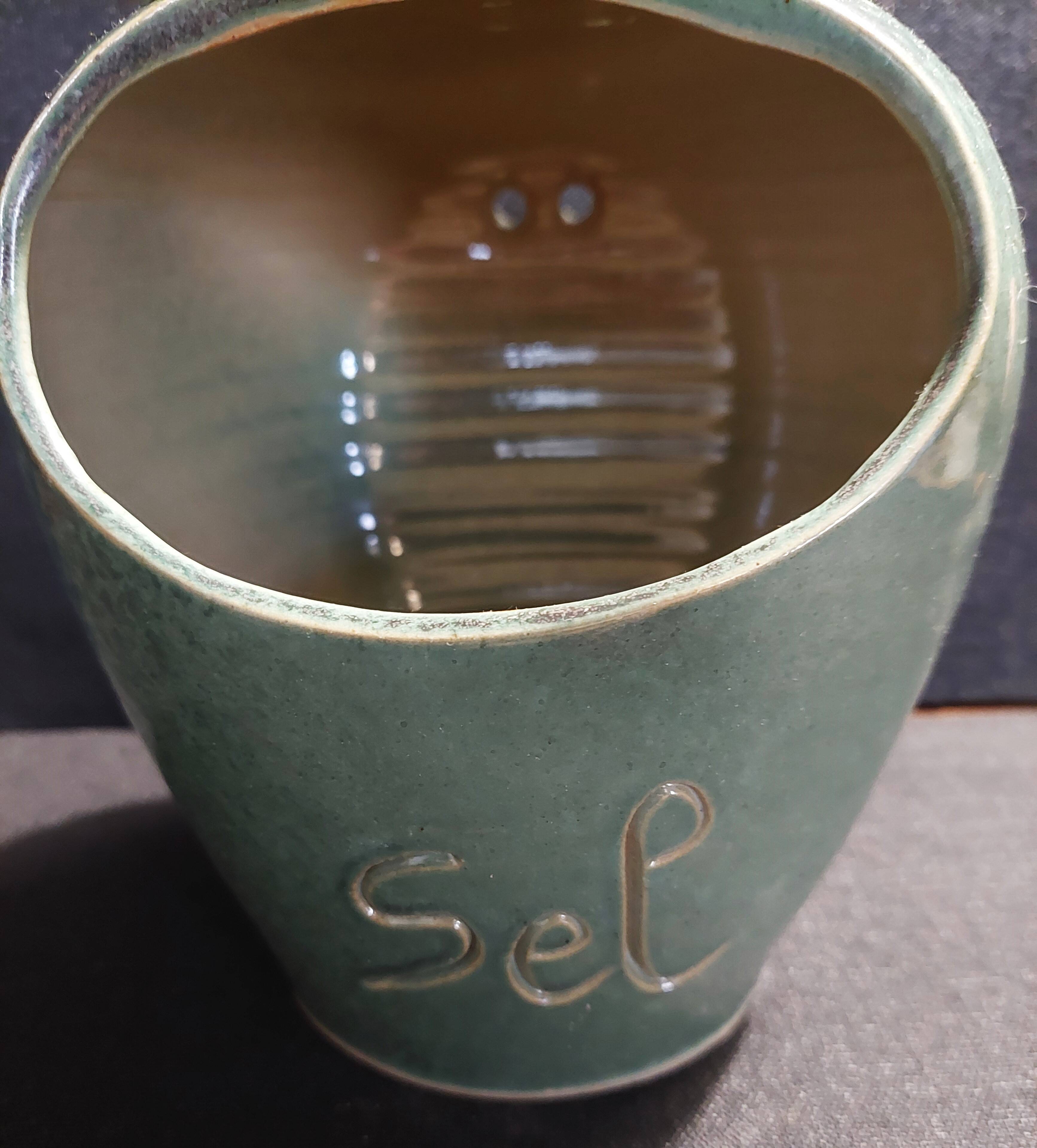 Vintage stoneware salt pot