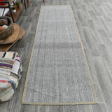 3x10 White Black Turkish Runner Rug 92x310Cm