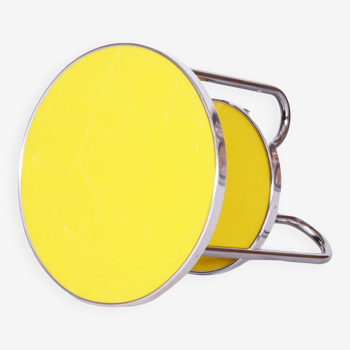 Petite table jaune, kovona, chrome, tchéquie, années 1930