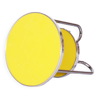 Restored Bauhaus Small Yellow Table, Kovona, Chrome, Czechia, 1930s