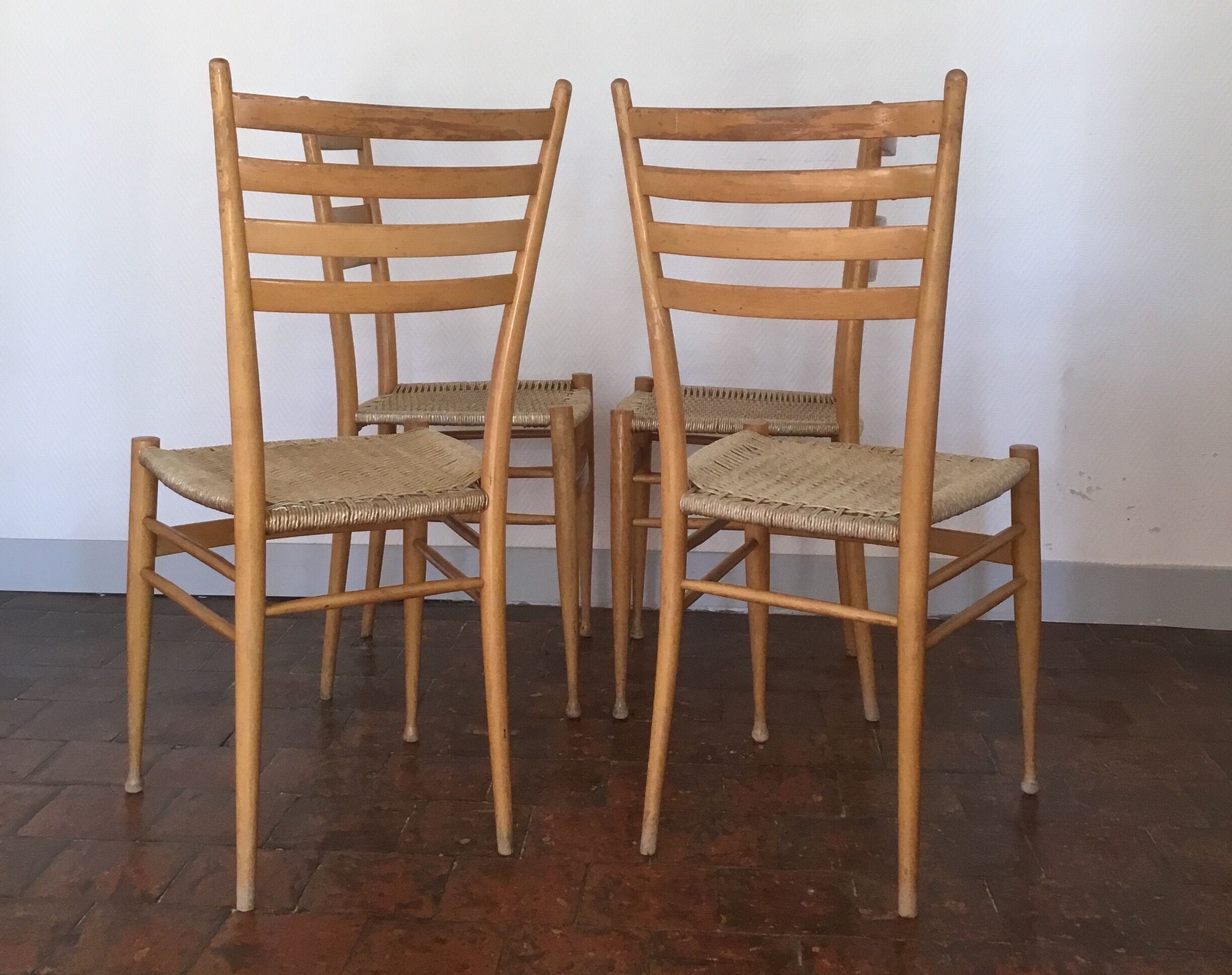 Set of 4 chairs 1950 made in italy