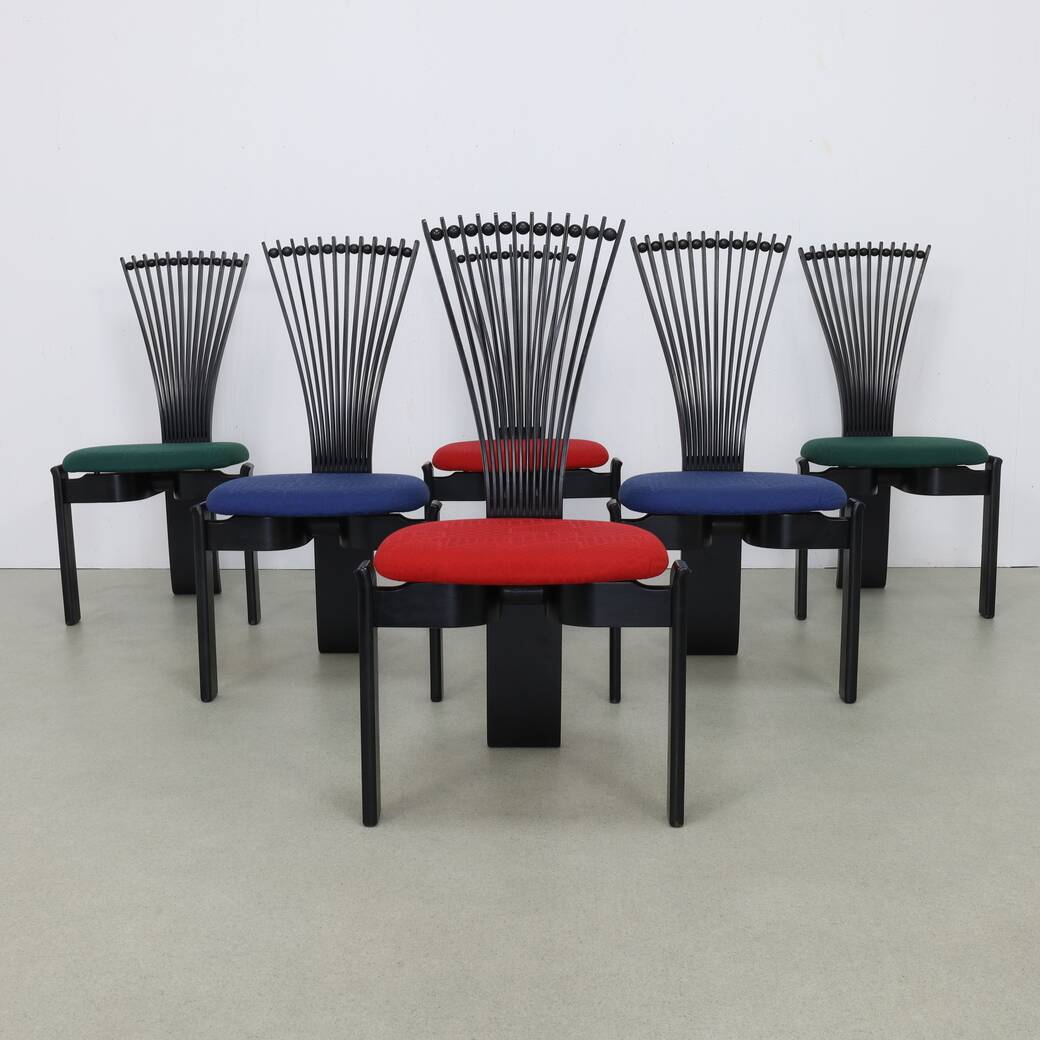 6x Postmodern Dining Chair by Torstein Nilsen for Westonofa, 1980s