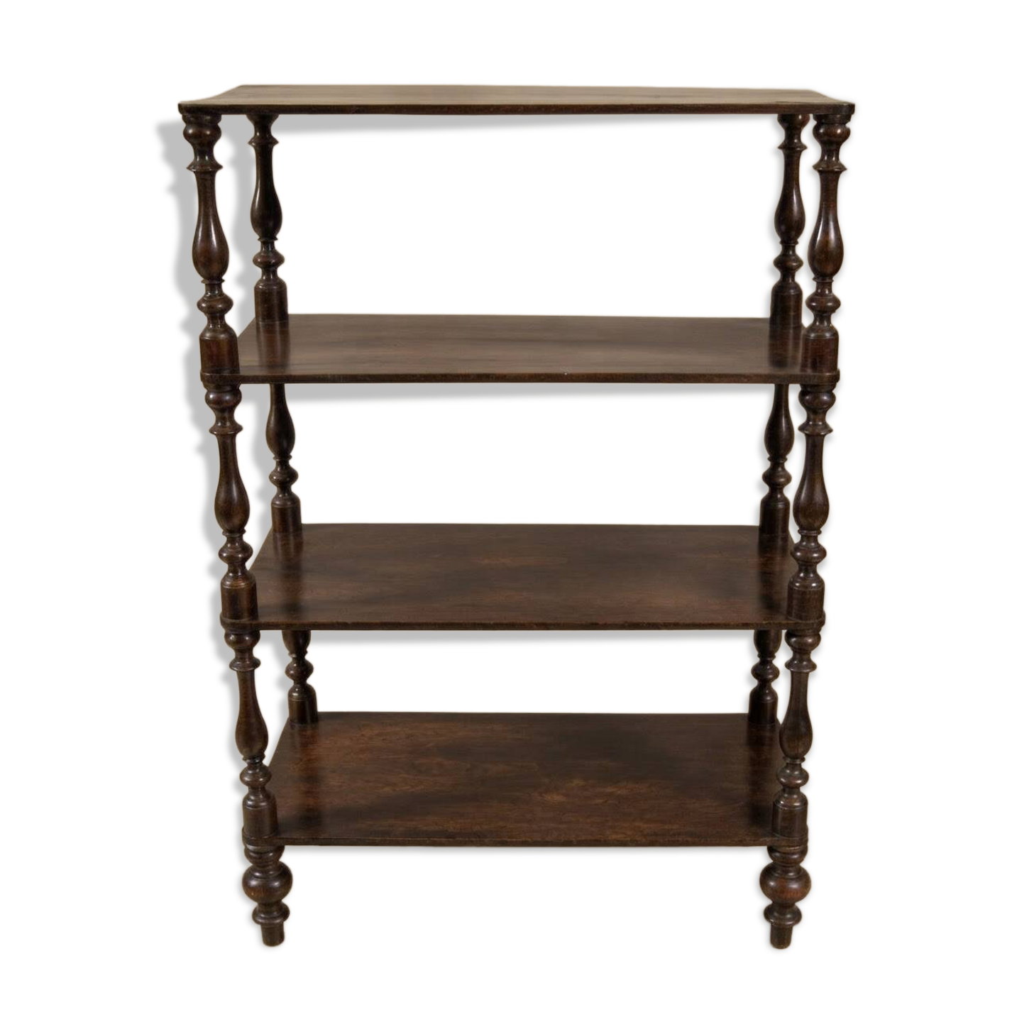 Antique turned walnut shelf
