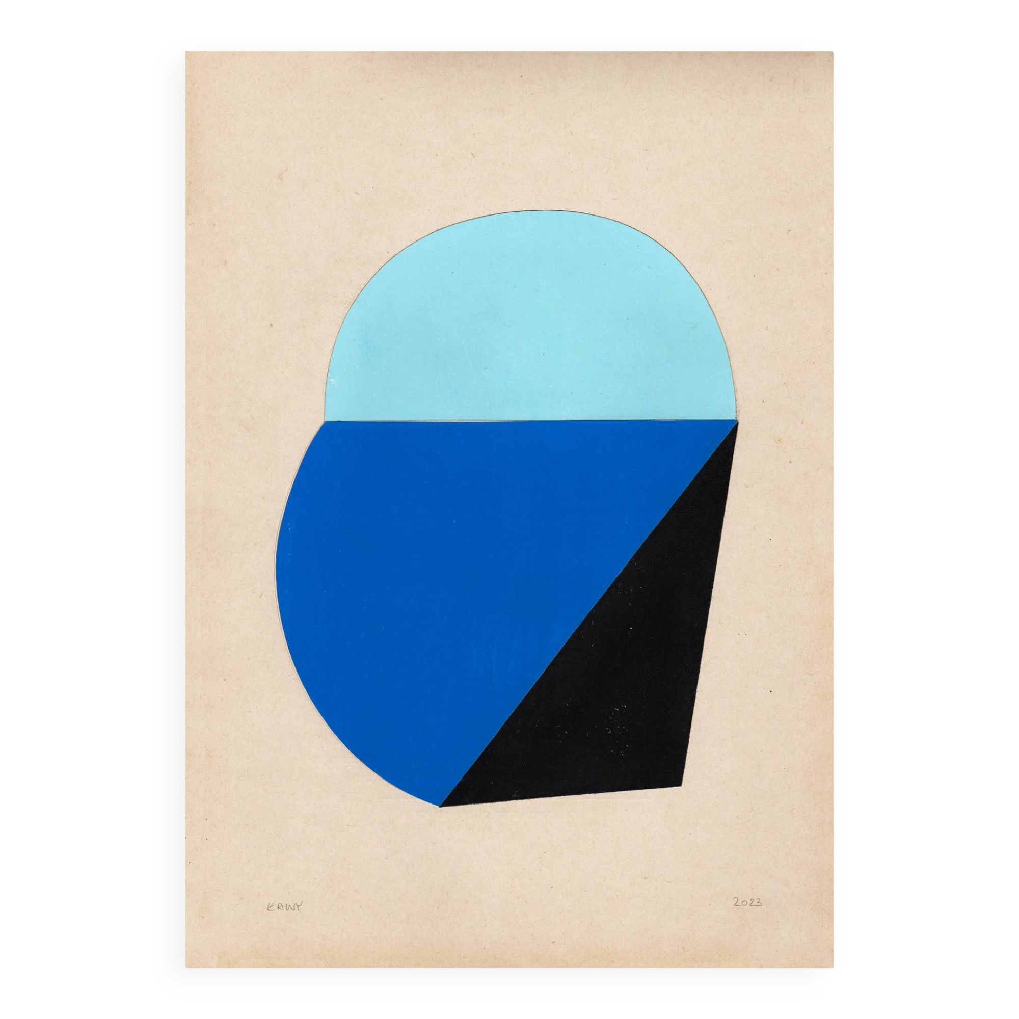 collage on old paper - JAC - signed Eawy