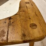 "Free Form" stool in pine – Stig Sandqvist (attr.), Sweden