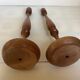 Pair of large wooden candlesticks