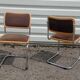 Series of 4 wooden chairs by Marcel in wood and fabric