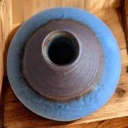 Superb Contemporary Blue Stoneware Round Vase – Signed Pierre Bernier