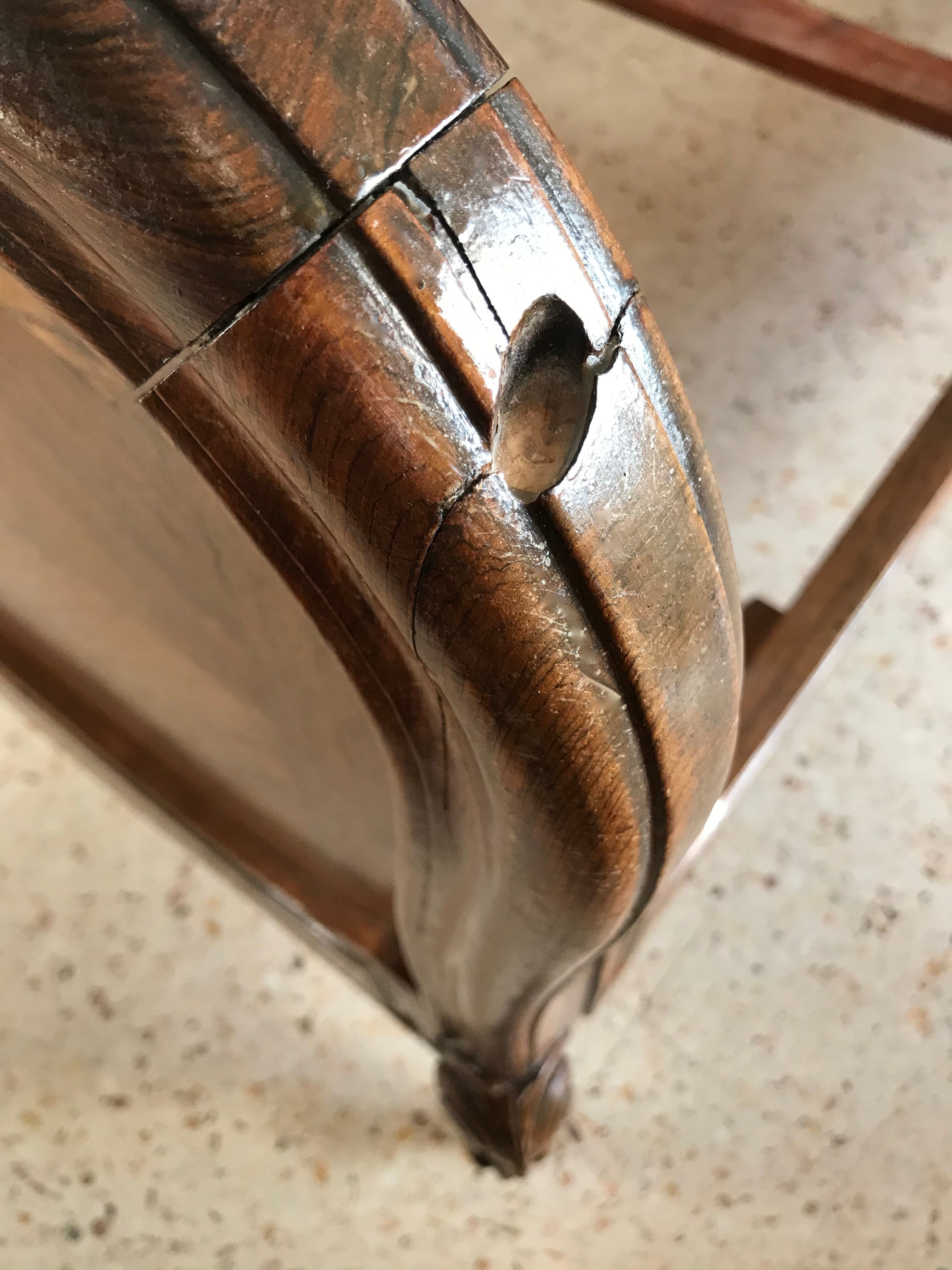 Old wooden bed nineteenth century rocaille style sign camus clermont ferrand