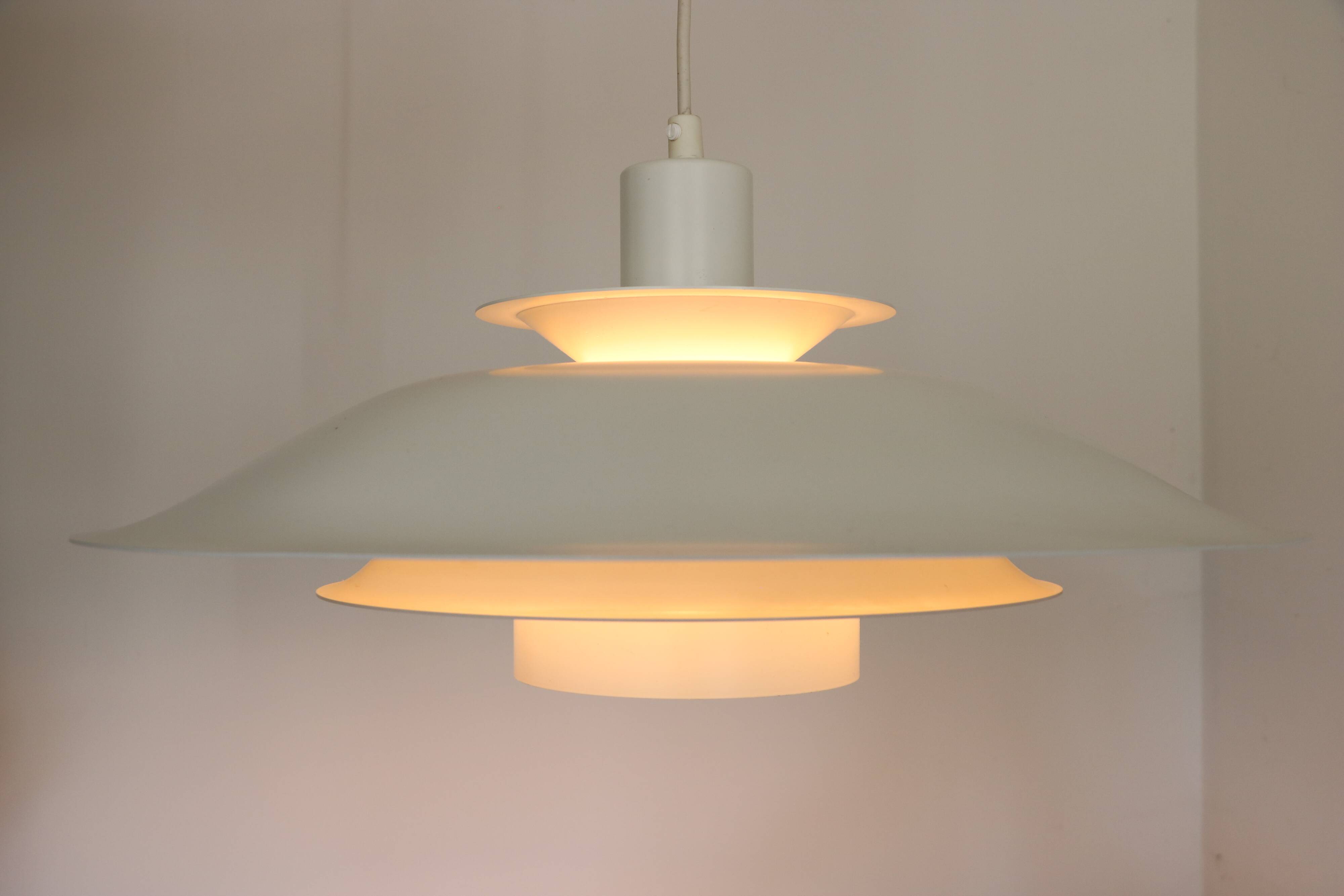 Ecophon Scandinavian pendant light, white metal