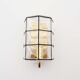 Brass and glass facetted sconce by Glashutte Limburg, Germany 1970's