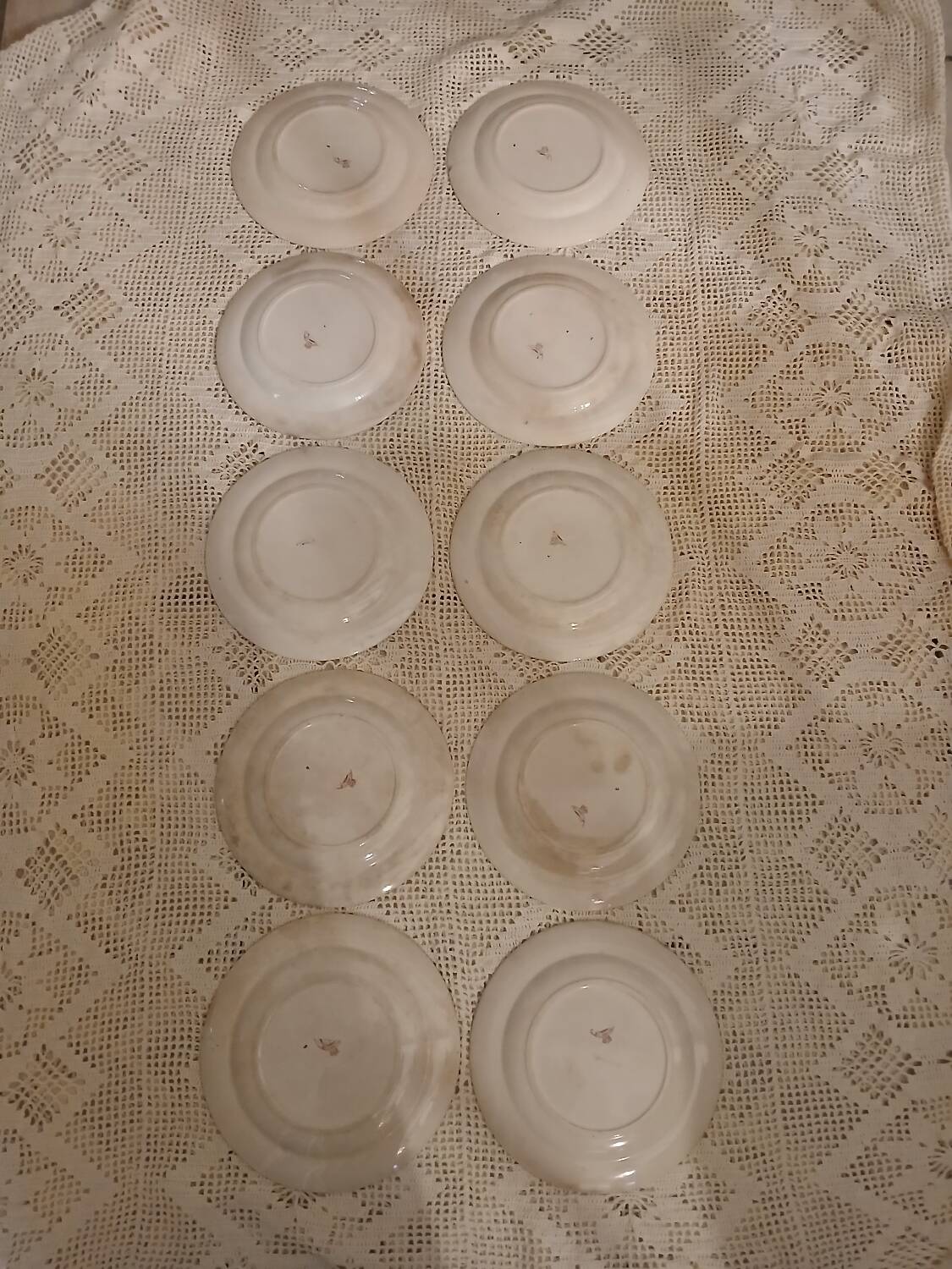 10 antique ironstone dinner plates