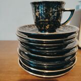 Set of 9 cups and their matching art deco teapot